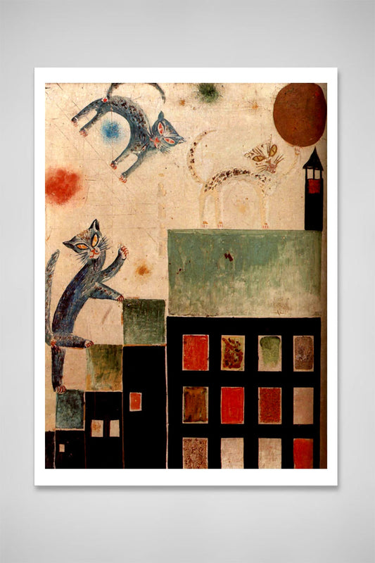 Vintage art, Cat paintings, Cat art, German Expressionism, Cats on the roof FINE ART PRINT BY Otto Dix