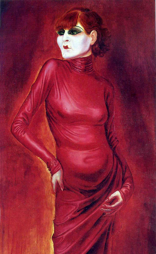 Vintage art, Woman painting, Expressionism, Lady in red FINE ART PRINT from painting by Otto Dix, wall art, home decor, art prints, posters