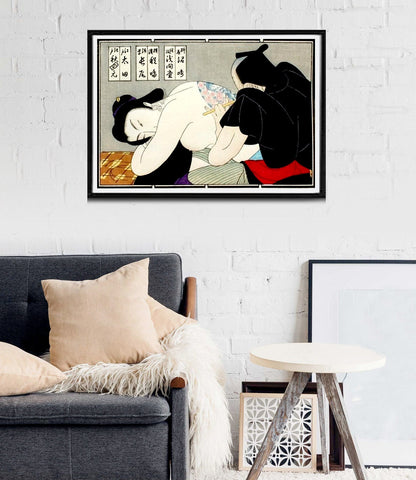 Asian art, Japanese prints, Samurai tattooed Geisha FINE ART PRINT, Japanese wall art, Japanese posters, Japanese home decor print, ukiyo-e