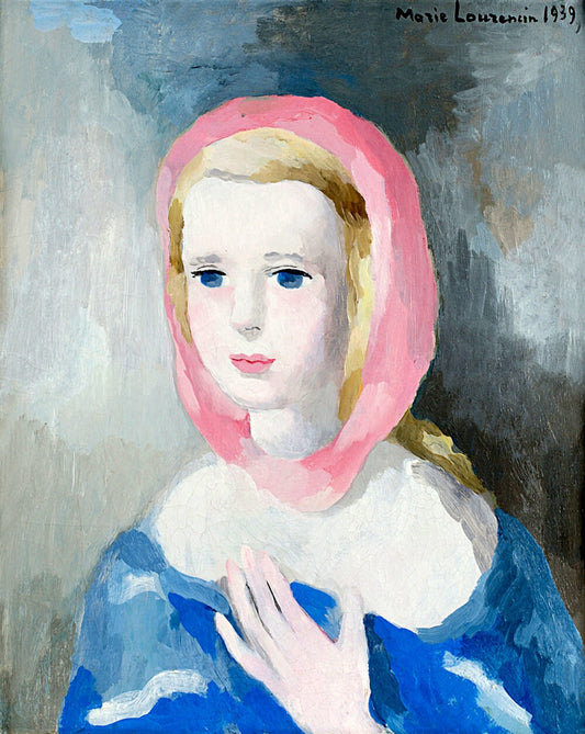 Vintage art, French painting, Portrait of a young blonde girl Marie Laurencin FINE ART PRINT, European art, wall art, home decor, art poster