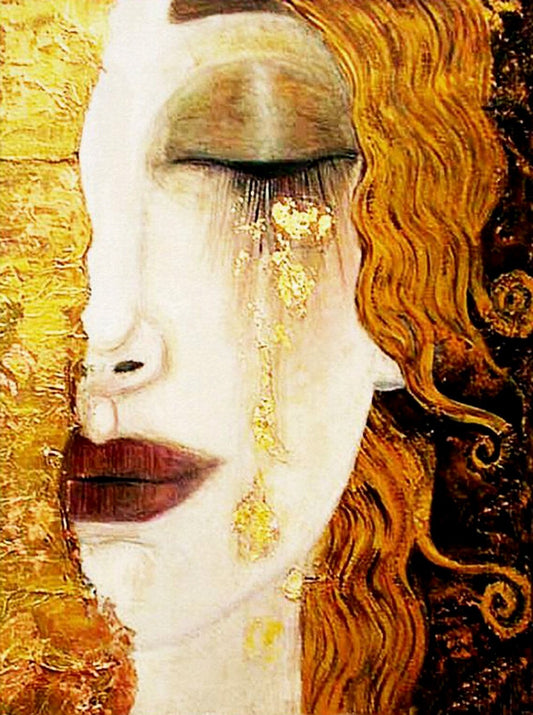 Vintage art, Vintage women, Golden tears or Freya tears FINE ART PRINT