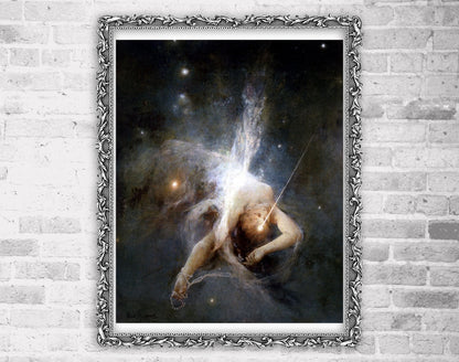 Dark academia, Fantasy paintings, dark art, gothic print, Falling Star by Witold Pruszkowski FINE ART PRINT, antique home decor, dark poster