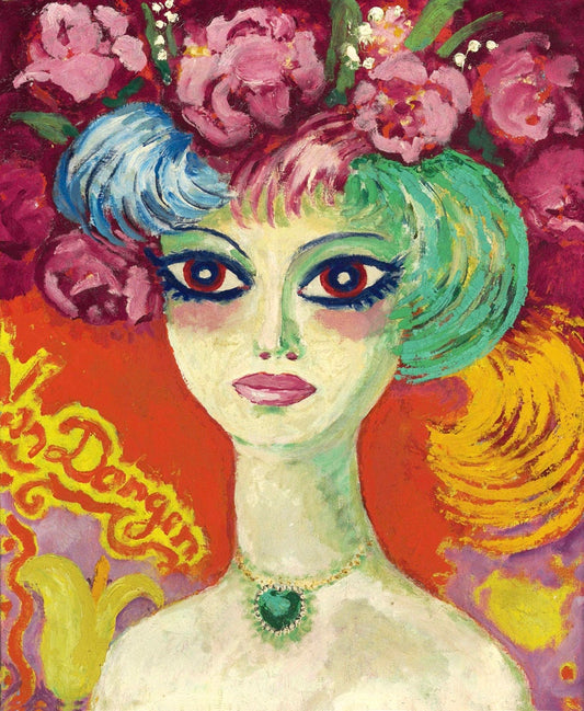 Vintage art, Woman painting, Portrait of a Lady with green hair Kees van Dongen FINE ART PRINT, wallart, home decor, vintage prints, posters