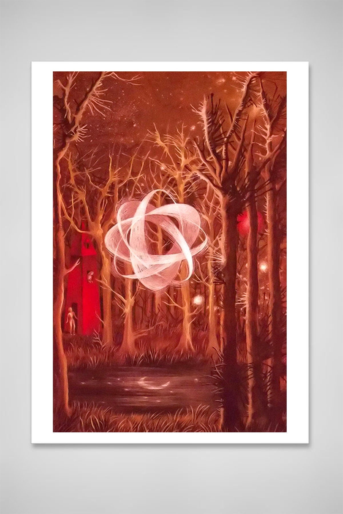 Surreal vintage painting, Fantasy art, Moon reflection Remedios Varo FINE ART PRINT Mexican art, dark art, surrealism, fantasy poster, gifts