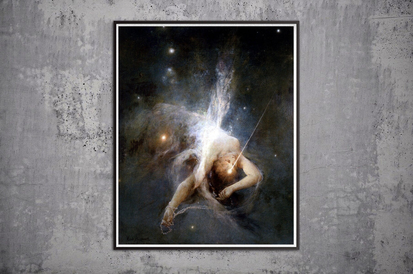 Dark academia, Fantasy paintings, dark art, gothic print, Falling Star by Witold Pruszkowski FINE ART PRINT, antique home decor, dark poster