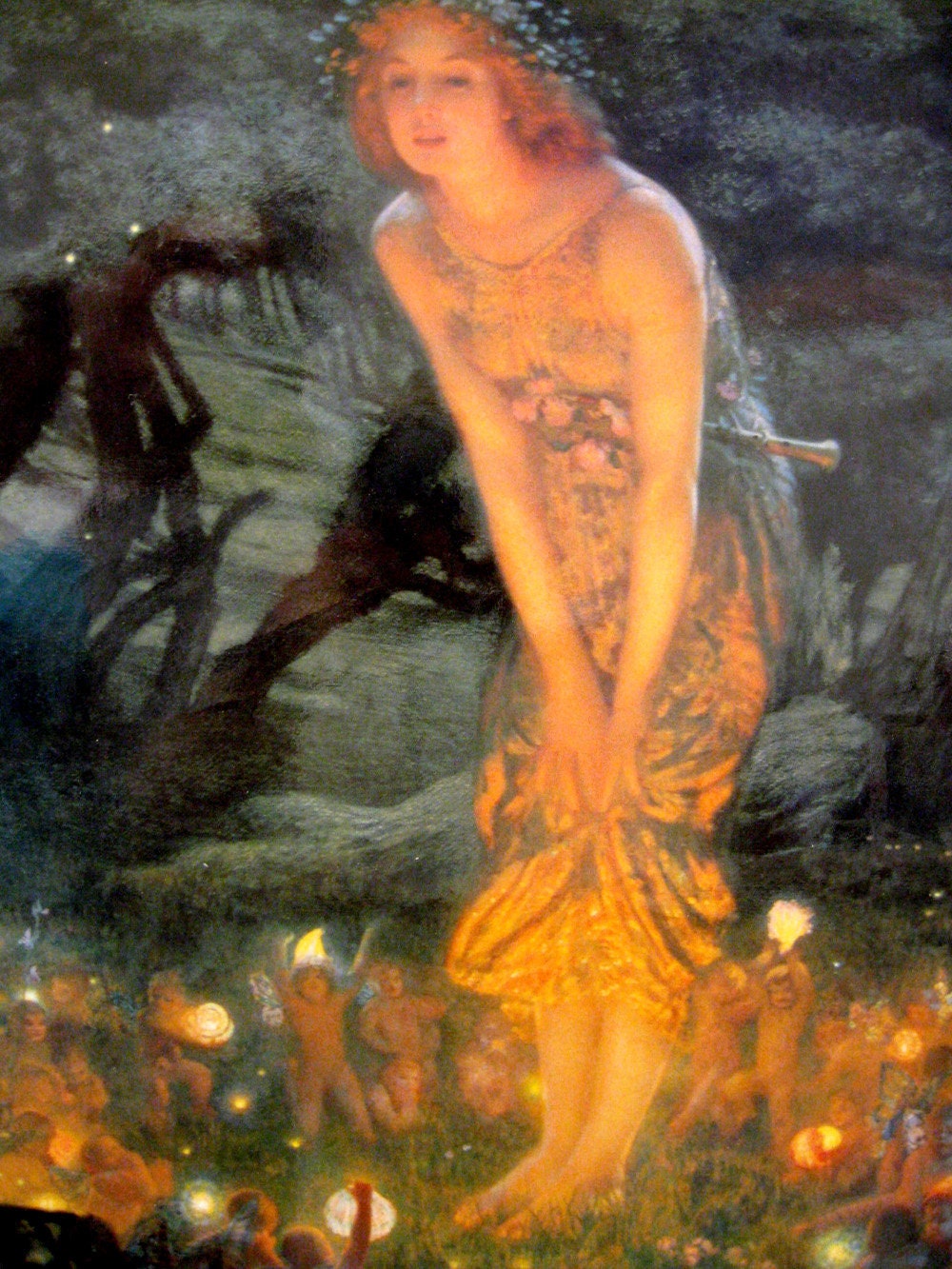 Fantasy art, dark academia, occult painting, mysticism, Midsummer Eve Hughes FINE ART PRINT witchcraft, elfs, wiccan art, surreal home decor
