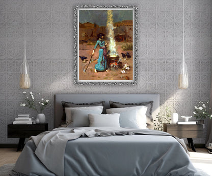 Fantasy art, dark academia, occult painting, mysticism, Magic Circle by Waterhouse FINE ART PRINT witchcraft, wiccan art, occult home decor
