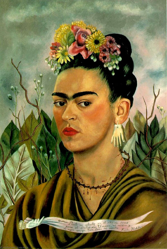Vintage art print, Surrealism, Selfportrait of Mexican surrealist artist Frida Kahlo FINE ART PRINT, Surreal home decor, wallart, art poster