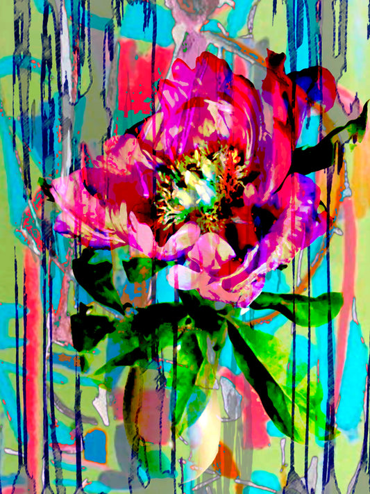 Abstract flowers painting, Abstract flower ORIGINAL ART by Alex Solodov